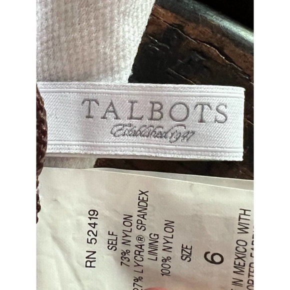 Talbots Brown and Tan halter neck style one piece bathing suit, Size 6 - Picture 10 of 16